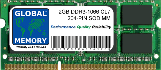 2GB DDR3 1066MHz PC3-8500 204-PIN SODIMM MEMORY RAM FOR SAMSUNG LAPTOPS/NOTEBOOKS